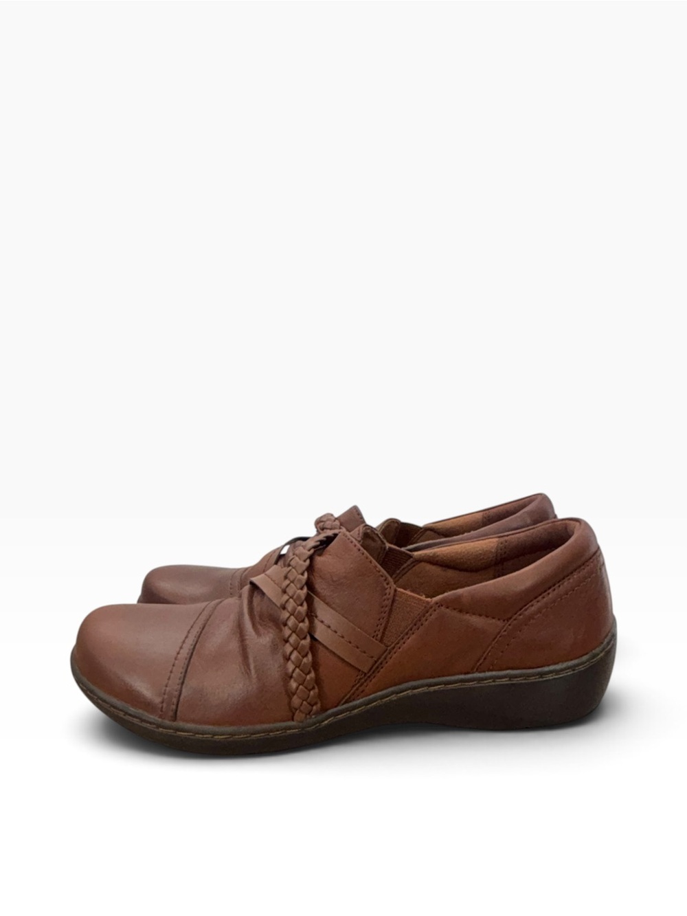 Clarks Collection Ultimate Comfort Women's Brown Leather Loafers Size 8.5M